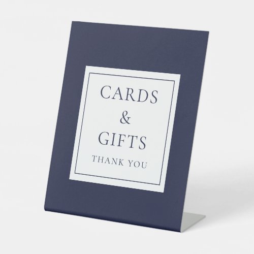 Navy Blue Classic Modern Cards And Gifts Pedestal Sign