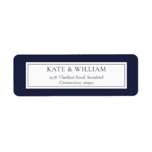 Navy Blue Classic Modern Return Address Label