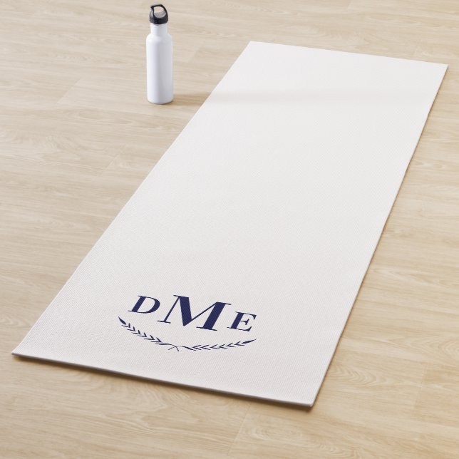 Navy Blue Classic Monogram Exercise Yoga Mat (In Situ)