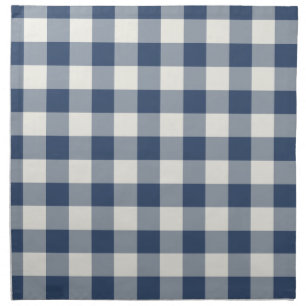 Navy Blue Classic Picnic Gingham Check Cloth Napkin