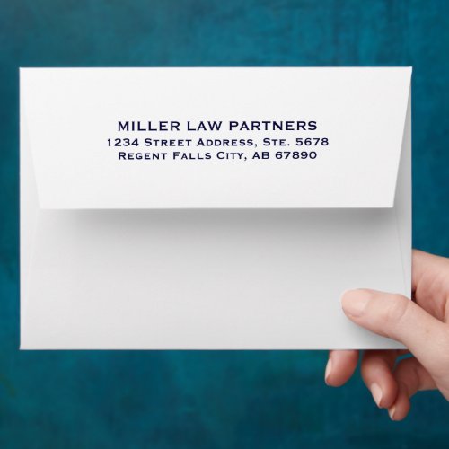 Navy Blue Classic Typography A7 Envelope Set