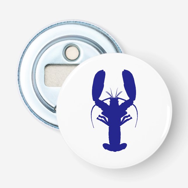 Navy Blue Coastal Decor Lobster Bottle Opener (Front)