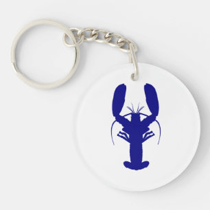 Navy Blue Coastal Decor Lobster Keychain