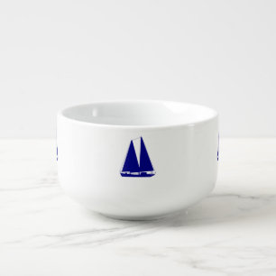 Navy Blue Coastal Decor Sailboat Soup Mug
