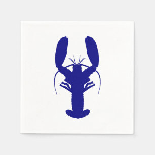 Navy Blue Coastal Lobster Napkins