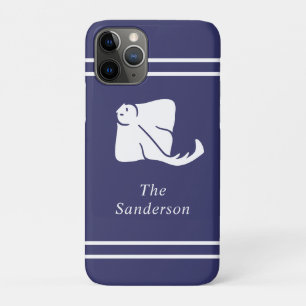 Navy Blue Coastal Nautical Stingray Manta Ray Door iPhone 11 Pro Case