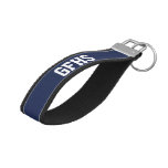 Navy Blue College Or High School Student Wrist Keychain at Zazzle