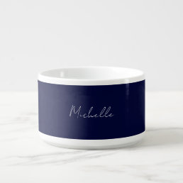 Navy Blue Color Plain Modern Own Name Calligraphy Bowl