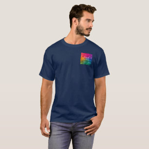 Navy Blue Color Template Personalize Upload Logo T-Shirt