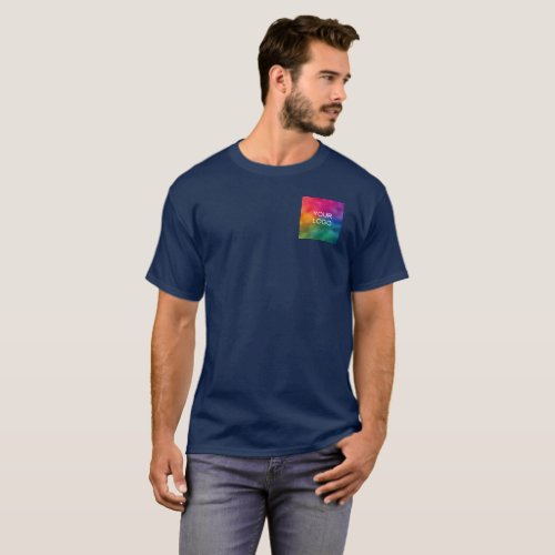 Navy Blue Color Template Personalize Upload Logo T_Shirt