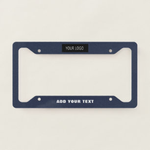 Navy Blue Company Business Logo Branded License Plate Frame