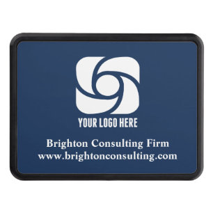 Navy Blue Company Logo Custom Business Marketing Hitch Cover