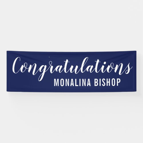 Navy Blue  Congratulations  Graduate Banner