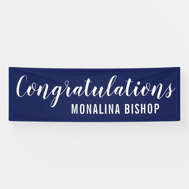 Navy Blue | Congratulations | Graduate Banner (Horizontal)
