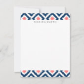 Navy Blue Coral Diamonds Ikat Pattern (Front)