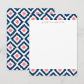 Navy Blue Coral Diamonds Ikat Pattern (Front/Back)