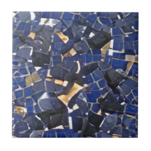 Navy blue corner mosaic digital art ceramic tile
