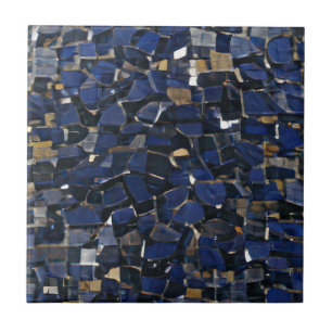 Navy blue corner mosaic digital art  ceramic tile