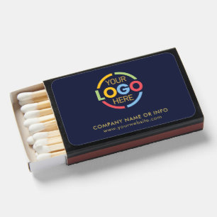 Navy Blue Corporate Business Logo Promotional  Matchboxes