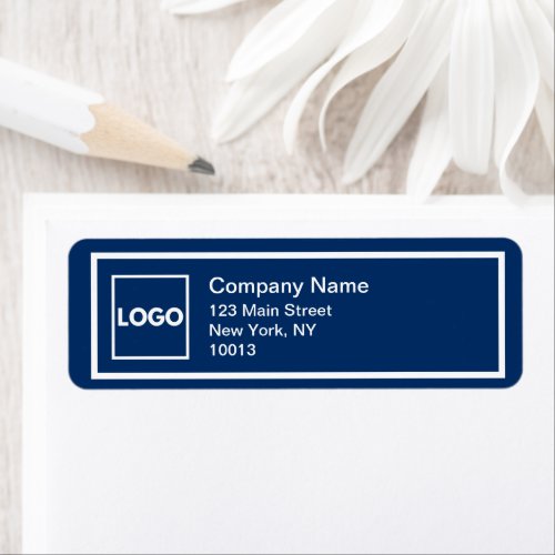 Navy Blue Corporate Logo Company Employee Staff Label