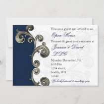 navy blue Corporate party Invitation