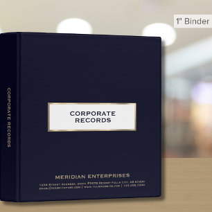 Navy Blue Corporate Record Book Binder