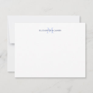 Navy Blue Couple Monogram Initial Personalized Note Card