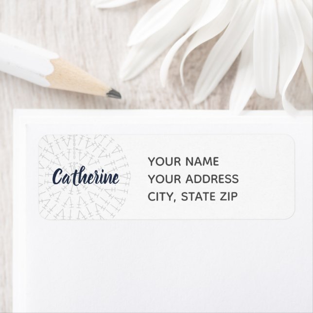 Navy Blue Crochet Chart Label (Insitu)