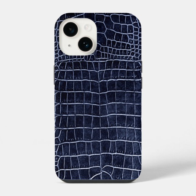 Navy Blue Crocodile Iphone Case (Back)