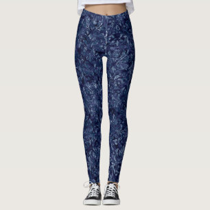 Navy Blue Crushed Women's Leggings