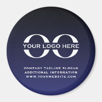 Navy Blue Custom Business Company Logo Magnet