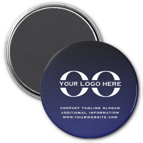 Navy Blue Custom Business Company Logo Magnet