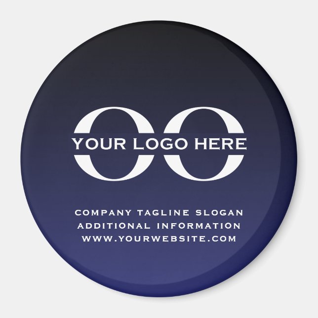 Navy Blue Custom Business Company Logo Magnet (Front)