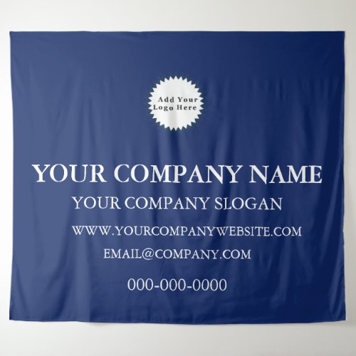 Navy Blue Custom Business Logo Promotional  Tapestry