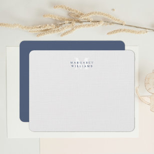 MINI NOTE CARDS - OCM - CREAM LAID WITH NAVY BLUE – Bethesda Fine Stationery