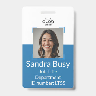 Navy Blue Custom Employee Photo ID Badge | Company