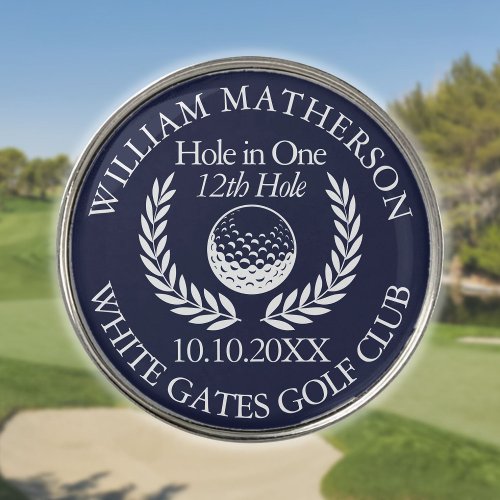 Navy Blue Custom Hole in One Golf Ball Wreath  Golf Ball Marker