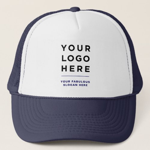 Navy Blue  Custom Logo and Text Branded Hat