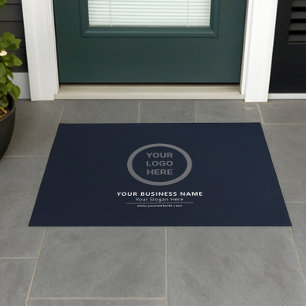 Navy Blue Custom Logo Branded Business Promotional Doormat