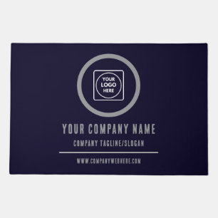 Navy Blue Custom Logo Business doormat