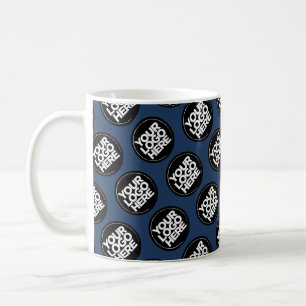 Navy Blue Custom logo business pattern employee Coffee Mug