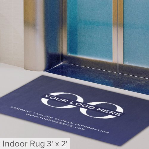 Navy Blue Custom Logo Indoor Rug 3 x 2