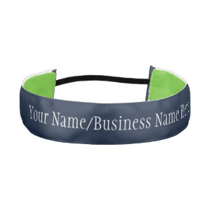 Navy Blue Custom Logo Photo & Name Athletic Headband