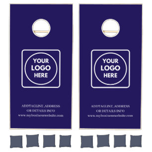 Navy Blue Custom Logo Professional Branding Cornhole Set