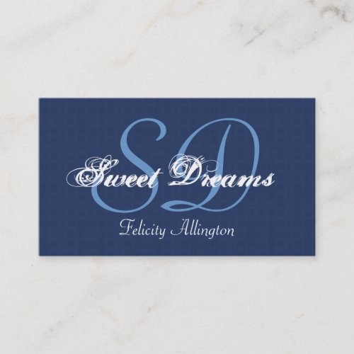 Navy Blue Custom Monogram V13 Business Cards