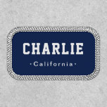 Navy Blue Custom Name Patches at Zazzle