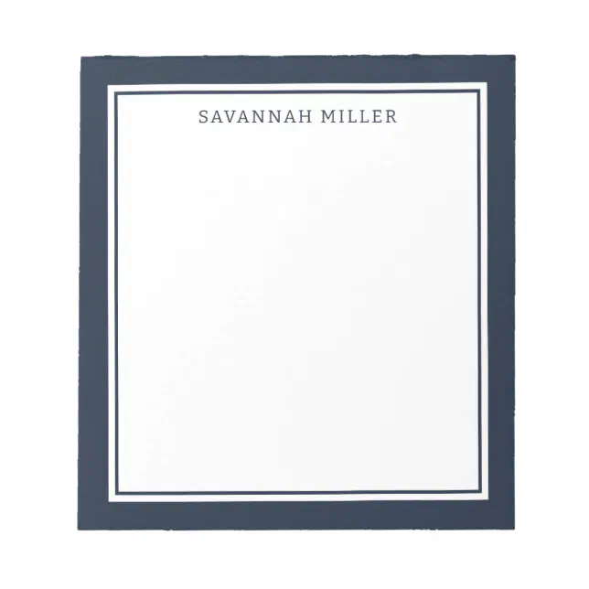 Navy Blue Custom Name Writing Pad Memo Notepad | Zazzle