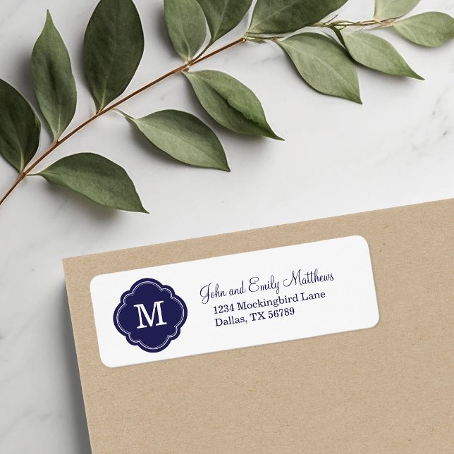 Navy Blue Custom Personalized Monogram Label (Creator Uploaded)