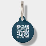 Navy Blue Custom QR Code | Scan Pet ID Tag<br><div class="desc">Customizable navy blue QR code pet ID tag. This pet tag features a scannable QR code that enables anyone with a smartphone to access important information about your pet. You can easily generate a brand new QR code on the design via the "personalize this template " feature. Just add the...</div>