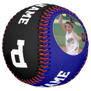 Navy Blue Custom Softball Player Photo Name Number